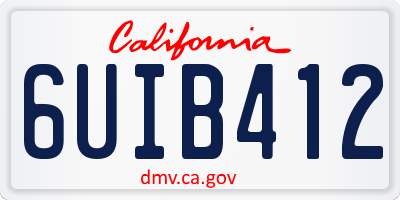 CA license plate 6UIB412