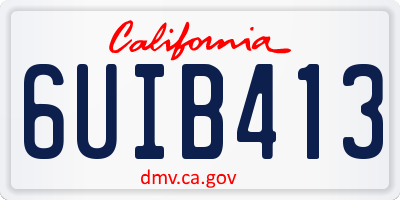 CA license plate 6UIB413