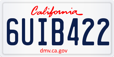 CA license plate 6UIB422