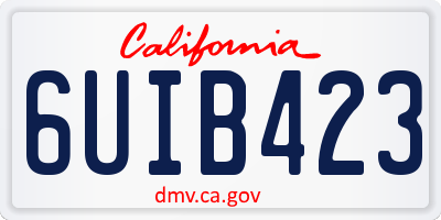 CA license plate 6UIB423