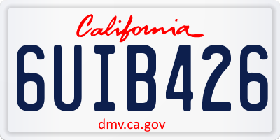 CA license plate 6UIB426