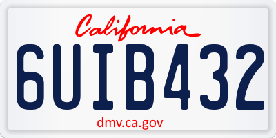 CA license plate 6UIB432