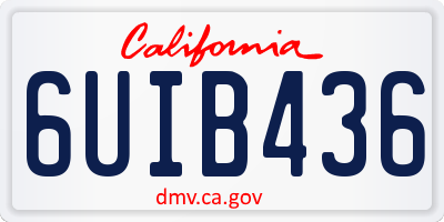 CA license plate 6UIB436