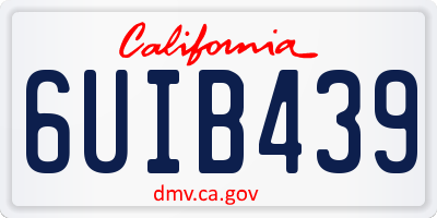 CA license plate 6UIB439