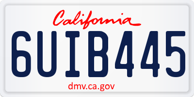 CA license plate 6UIB445