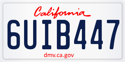 CA license plate 6UIB447