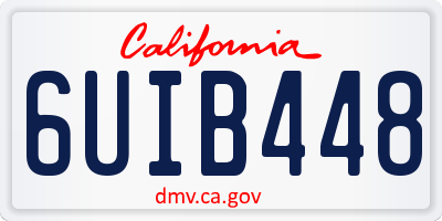 CA license plate 6UIB448