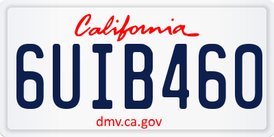 CA license plate 6UIB460