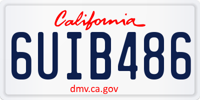 CA license plate 6UIB486