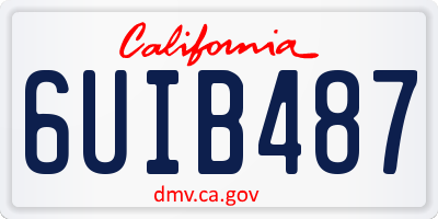 CA license plate 6UIB487