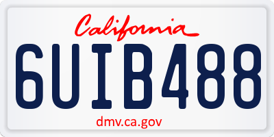 CA license plate 6UIB488