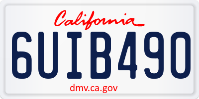 CA license plate 6UIB490