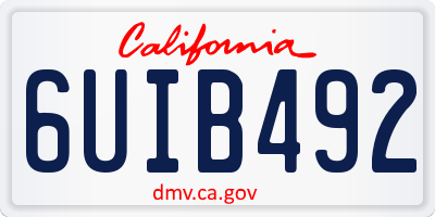 CA license plate 6UIB492