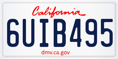 CA license plate 6UIB495