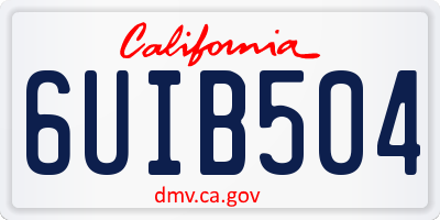 CA license plate 6UIB504