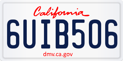 CA license plate 6UIB506