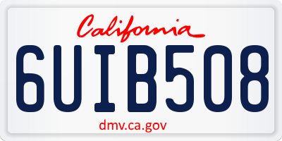 CA license plate 6UIB508