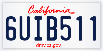 CA license plate 6UIB511