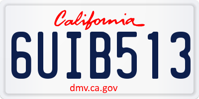 CA license plate 6UIB513