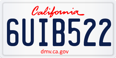 CA license plate 6UIB522