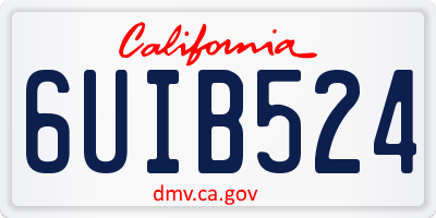 CA license plate 6UIB524