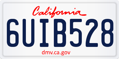 CA license plate 6UIB528