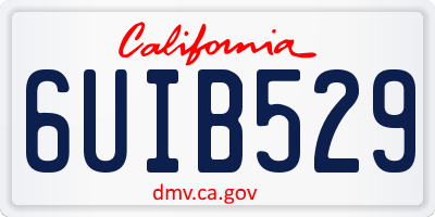 CA license plate 6UIB529