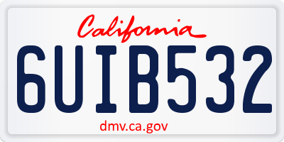 CA license plate 6UIB532