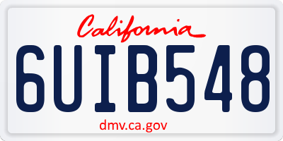CA license plate 6UIB548
