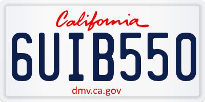 CA license plate 6UIB550