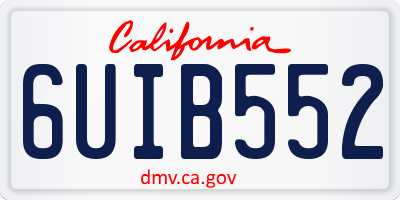 CA license plate 6UIB552