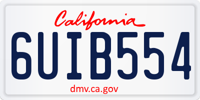 CA license plate 6UIB554