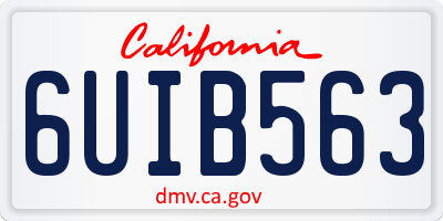 CA license plate 6UIB563