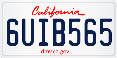 CA license plate 6UIB565