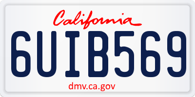 CA license plate 6UIB569