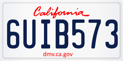 CA license plate 6UIB573