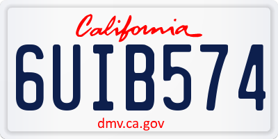 CA license plate 6UIB574