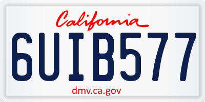 CA license plate 6UIB577