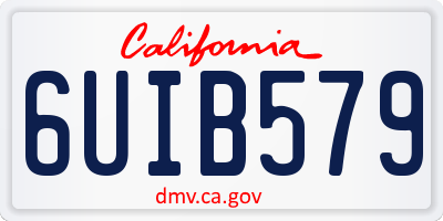 CA license plate 6UIB579