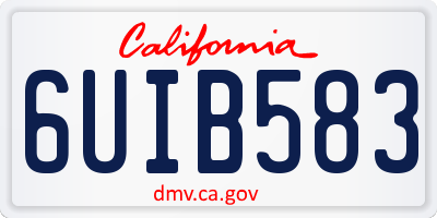 CA license plate 6UIB583