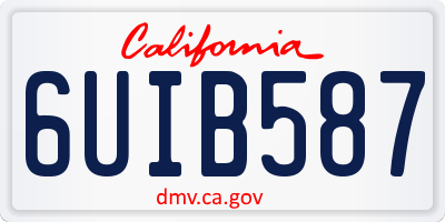 CA license plate 6UIB587