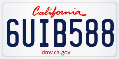 CA license plate 6UIB588