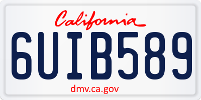 CA license plate 6UIB589