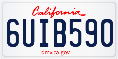 CA license plate 6UIB590