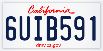CA license plate 6UIB591