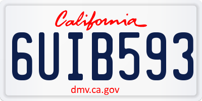 CA license plate 6UIB593