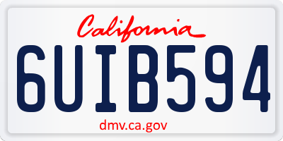 CA license plate 6UIB594