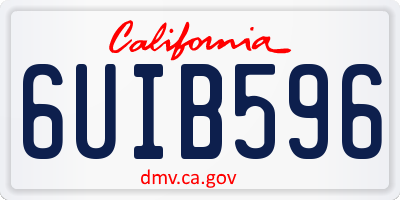 CA license plate 6UIB596