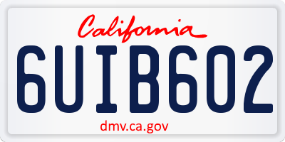 CA license plate 6UIB602