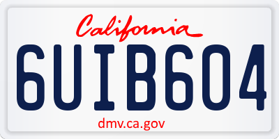 CA license plate 6UIB604